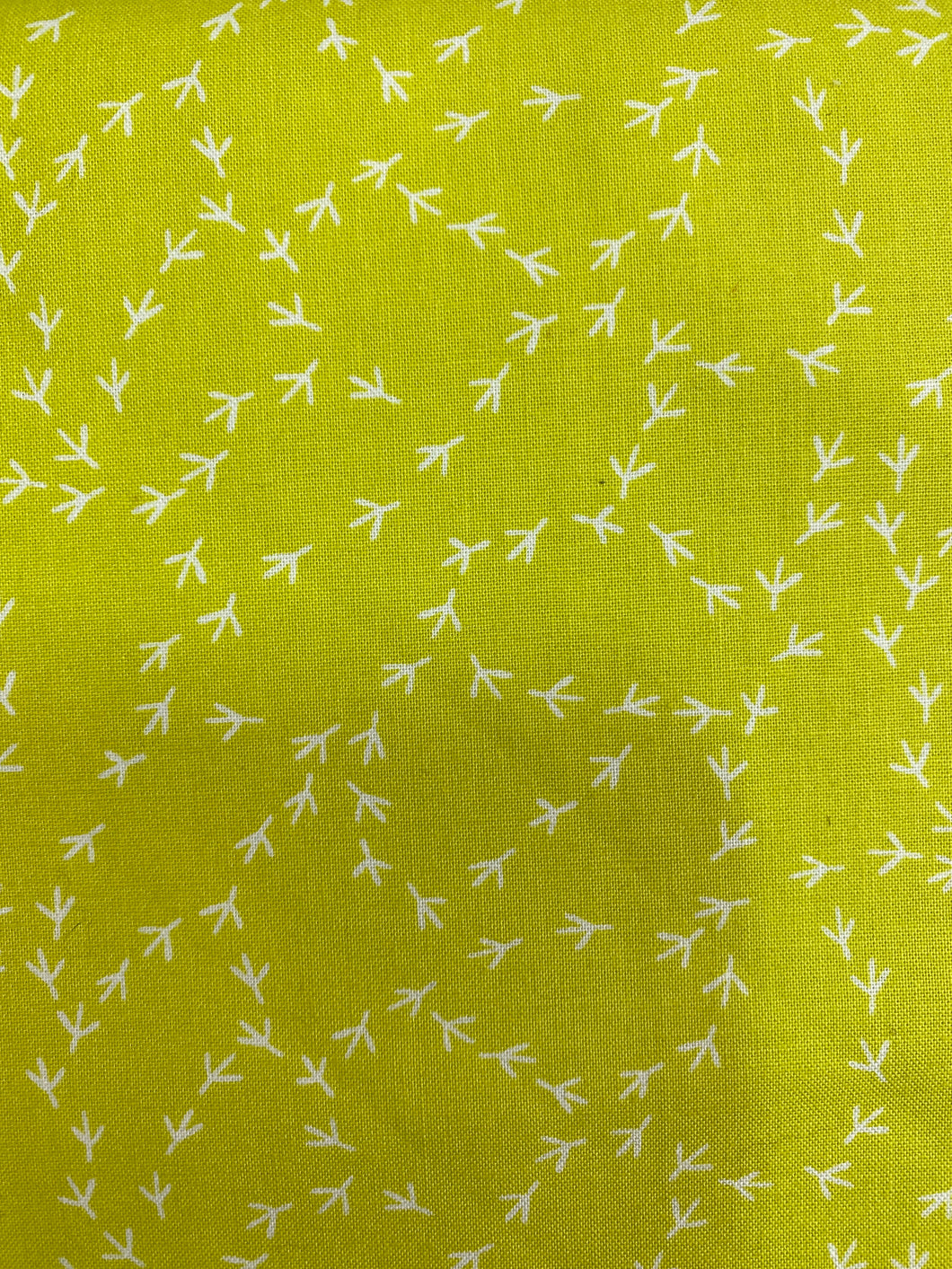 Lime Chicken Tracks Fabric