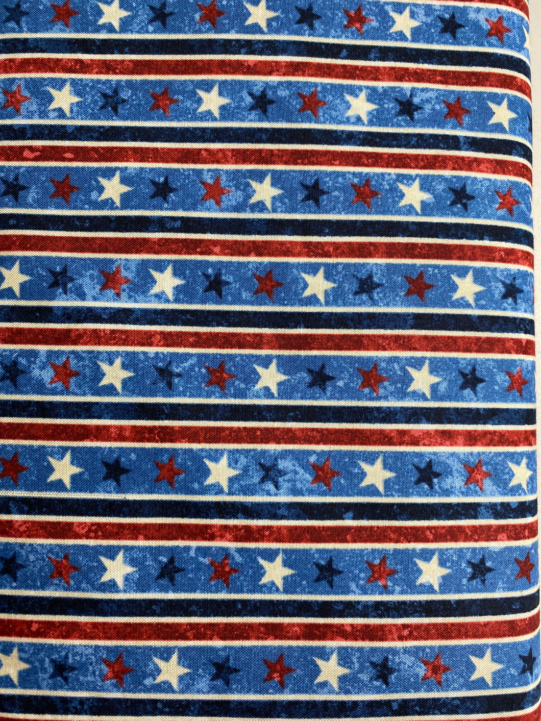 Stars and Stripes 10th Anniversary stripes with stars fabric