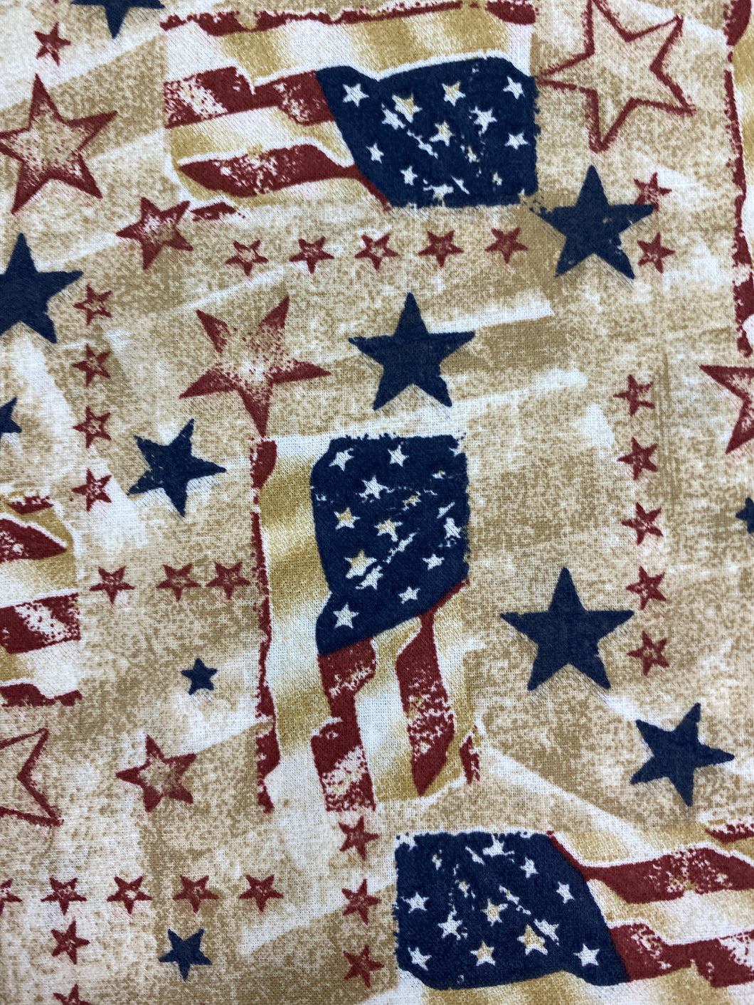 Patriotic Stars and Flags Fabric